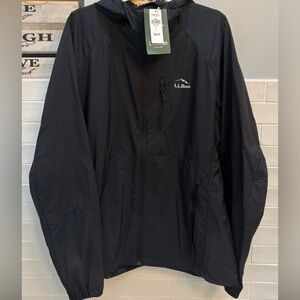 LL Bean Katabatic Wind Jacket Men’s L Black NWT Hooded